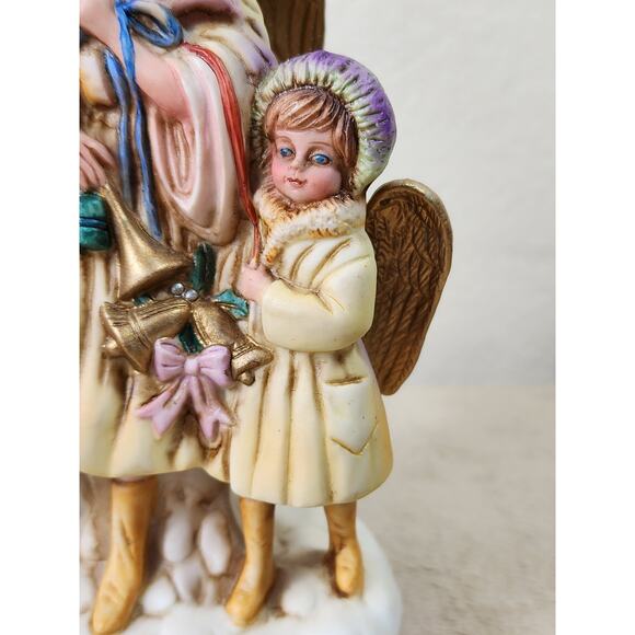 Christmas Victorian Angel Musical Ceramic Sankyo Movement w/ Box Vintage Tested - Picture 5 of 16